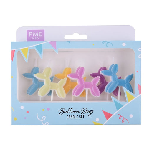 PME Balloon Dog Candles - Set of 6