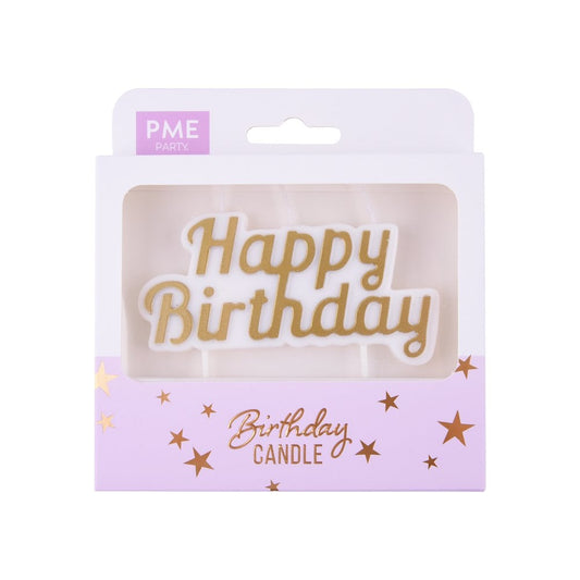 PME Gold - Happy Birthday Candle