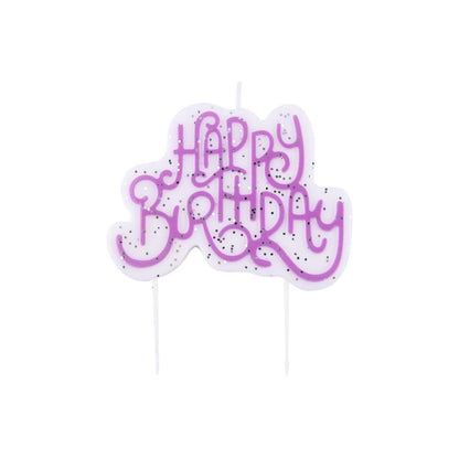 PME Pink Sparkly - Happy Birthday Candle