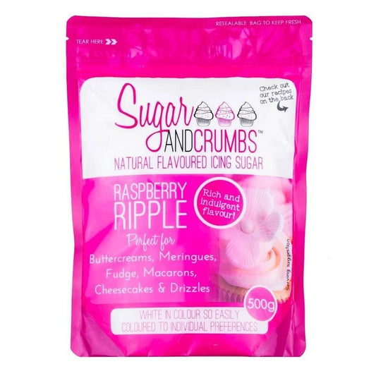 SUGAR & CRUMBS Raspberry Ripple Natural Flavoured Icing Sugar 500g