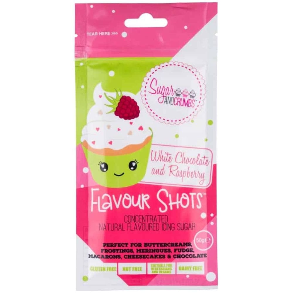 SUGAR & CRUMBS White Chocolate & Raspberry Natural Flavoured Flavour Shot 50g