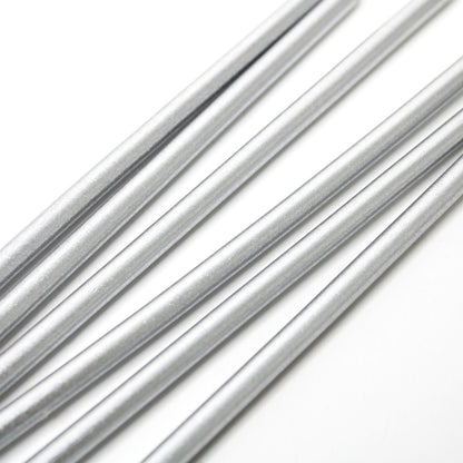 Make A Wish - Tall Metallic Silver Candles x 6