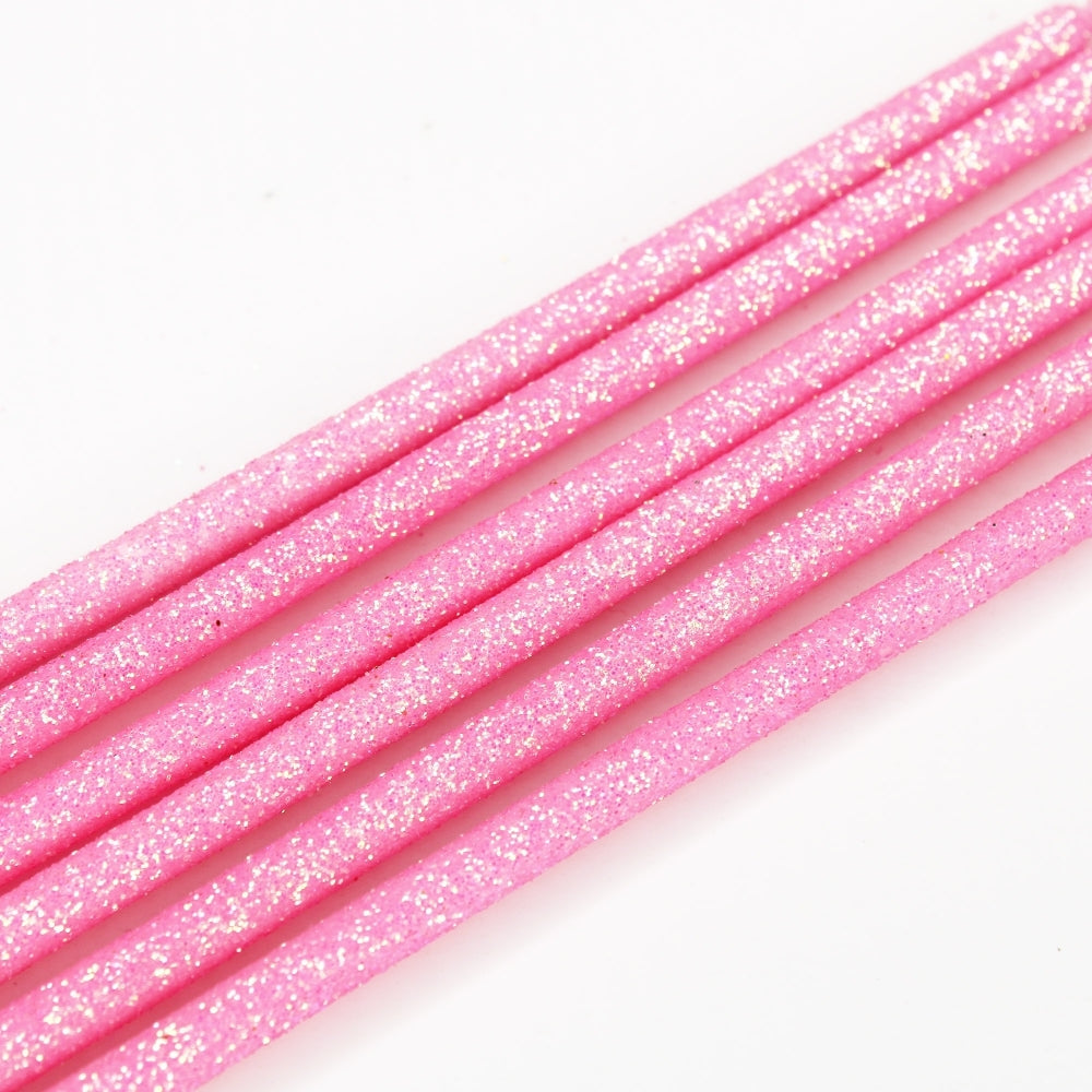 Make A Wish - Tall Hot Pink Glitter Candles x 6