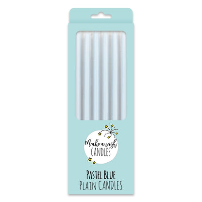 Make A Wish - Tall Pastel Blue Candles x 6