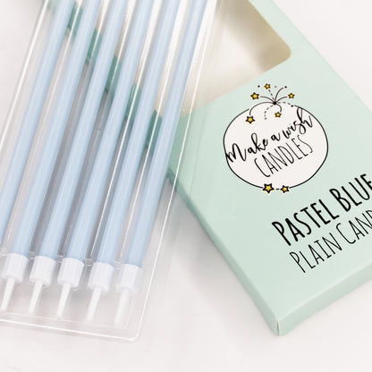 Make A Wish - Tall Pastel Blue Candles x 6