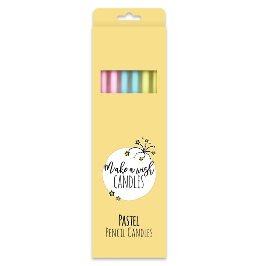 Make A Wish - Tall Pastel Pencil Candles x 6