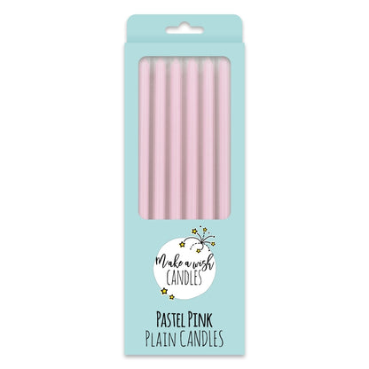 Make A Wish - Tall Pastel Pink Candles x 6