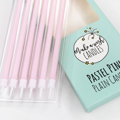 Make A Wish - Tall Pastel Pink Candles x 6