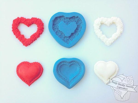 Open Rose Heart Mould