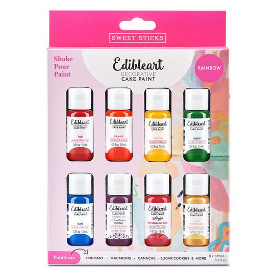 Sweet Sticks - Rainbow Colours Edible Art Paint - Set of 8